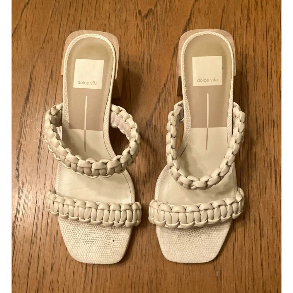 Dolce Vita Women’s Beige Zeno Braided Heels Sandals US 7